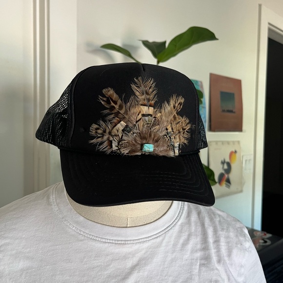 Western Feathered Trucker Hat - Picture 2 of 5